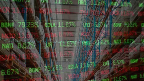 procesamiento de datos del mercado de valores frente al almacén en segundo plano