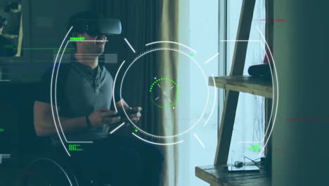 Datenverarbeitung-Mit-Einem-Mann,-Der-Ein-VR-Headset-Trägt