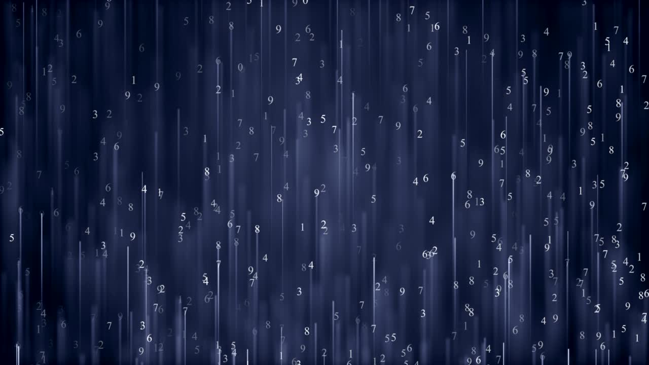 Abstract rising light lines with numbers background