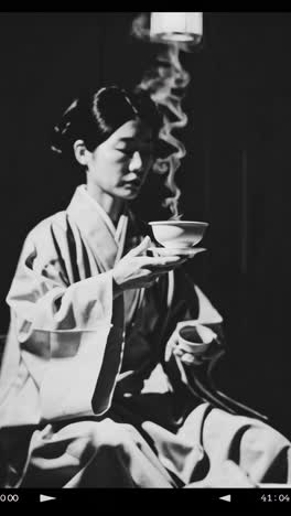 black and white tea ceremony