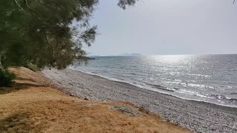 The-camera-moving-towards-the-sea-shore