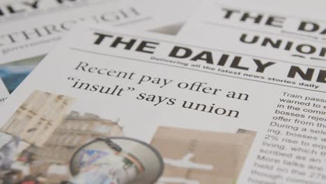 Newspaper-Headlines-Discussing-Strike-Action-In-Trade-Union-Dispute-4