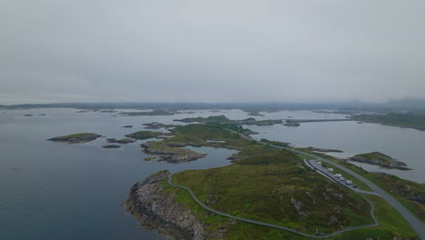 famous atlantic ocean road between scenic islands and islets of norway