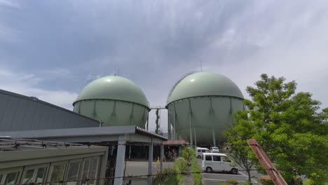 gas tank in japan, tokyo landscape 2022