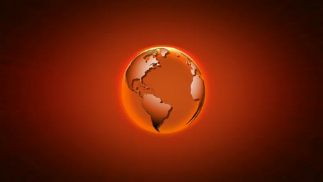 looping orange globe, breaking news style, world background