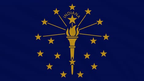 indiana flag flutters in the wind, loop for background