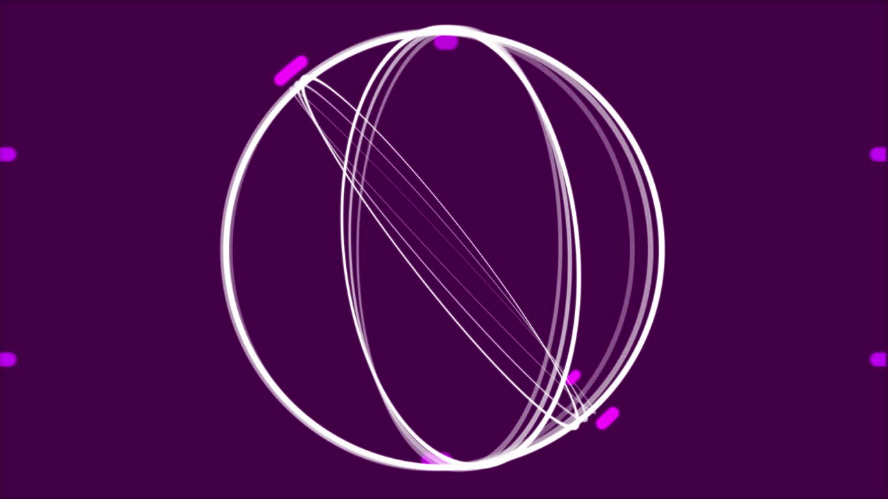 Animation eines sich drehenden Globus mit Verbindungsnetzwerk auf schwarzem Hintergrund.