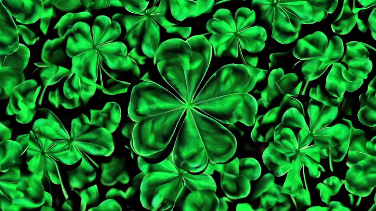 Vibrant Green Four-Leaf Clover Pattern
