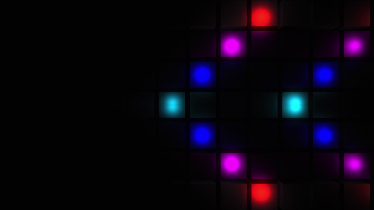 Abstraktní geometrické kostky s neonovými světly