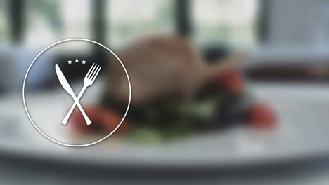 icono vectorial del tenedor y el cuchillo de mantequilla 4k