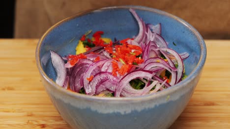 preparing a fresh salsa or ceviche