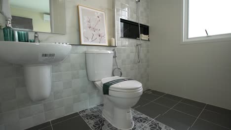 Newly-Renovated-Bathroom-Interior-Design,-Nobody