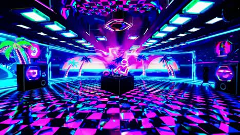 retro synthwave dj nightclub scene