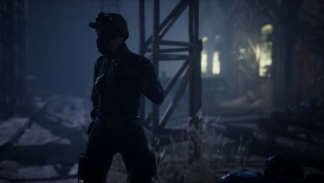 woman in the style of cyberpunk and postapocalypse