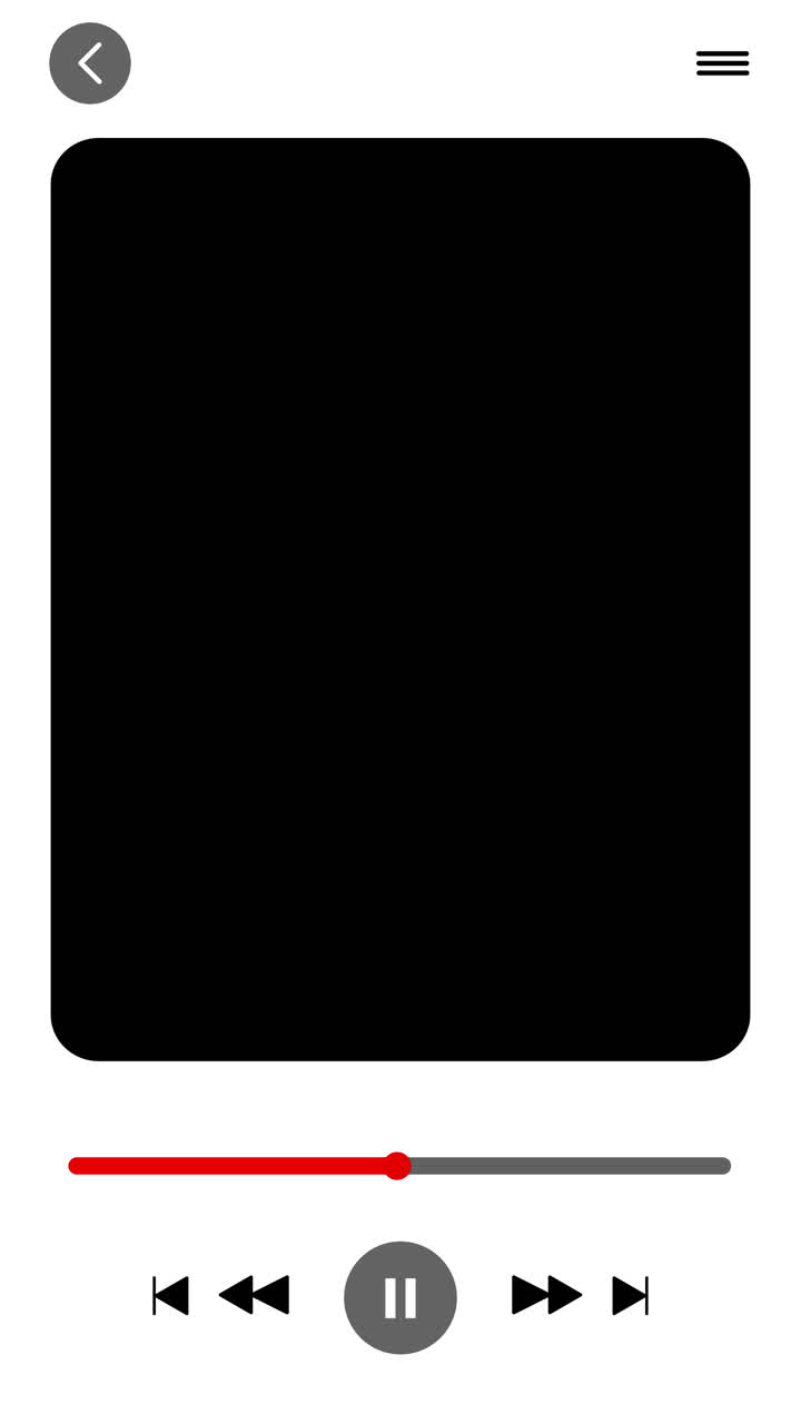Smartphone Video Player Interface with Moving Progress Bar