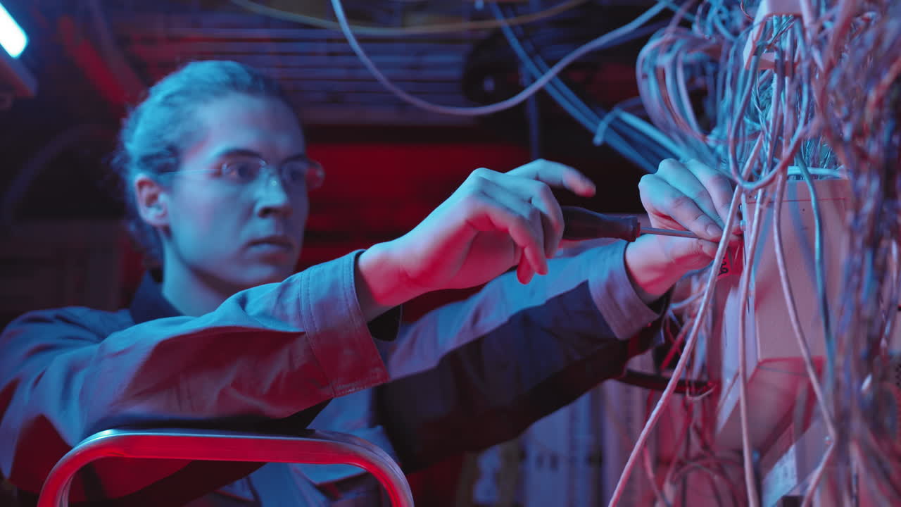 Technician repairing electronics