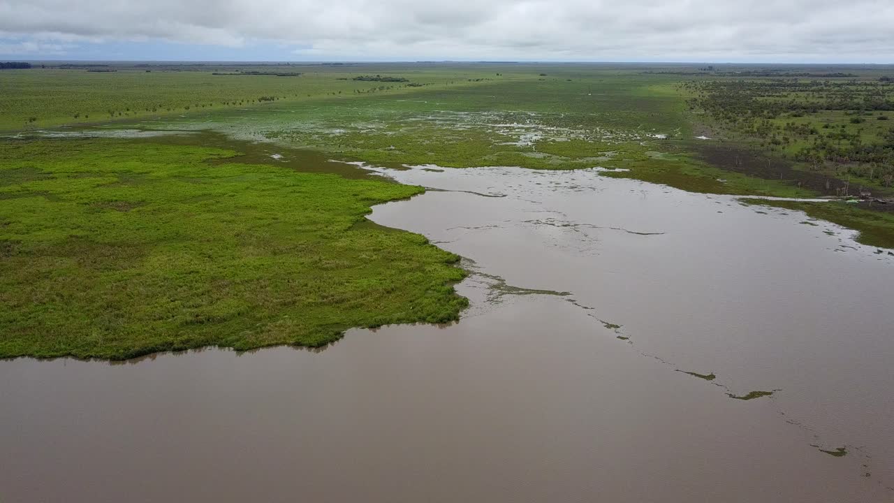 Wetlands of northeast Argentina shooted with drone