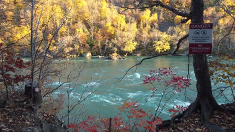 whirlpool within the niagara river near niagara glen nature centre in ontario, canada