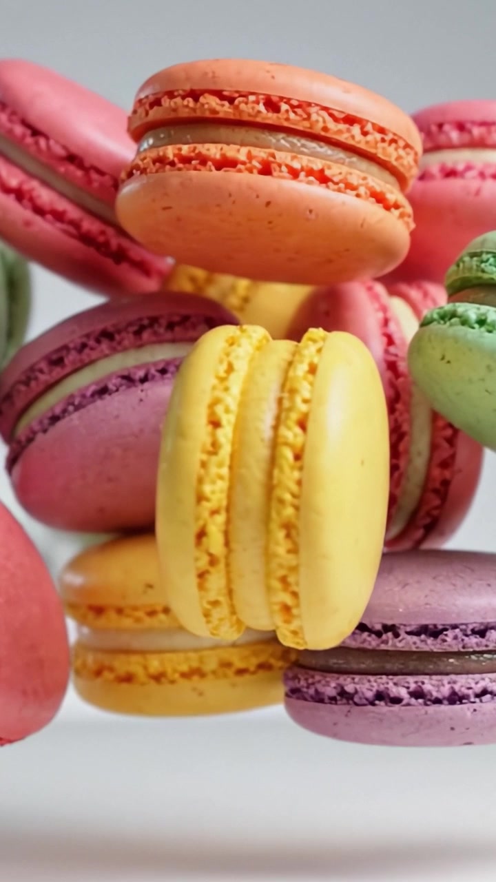 A Colorful Array of French Macarons: Delightful Pastries in Assorted Flavors and Vibrant Hues Cream Together to Create a Sweet Visual Treat