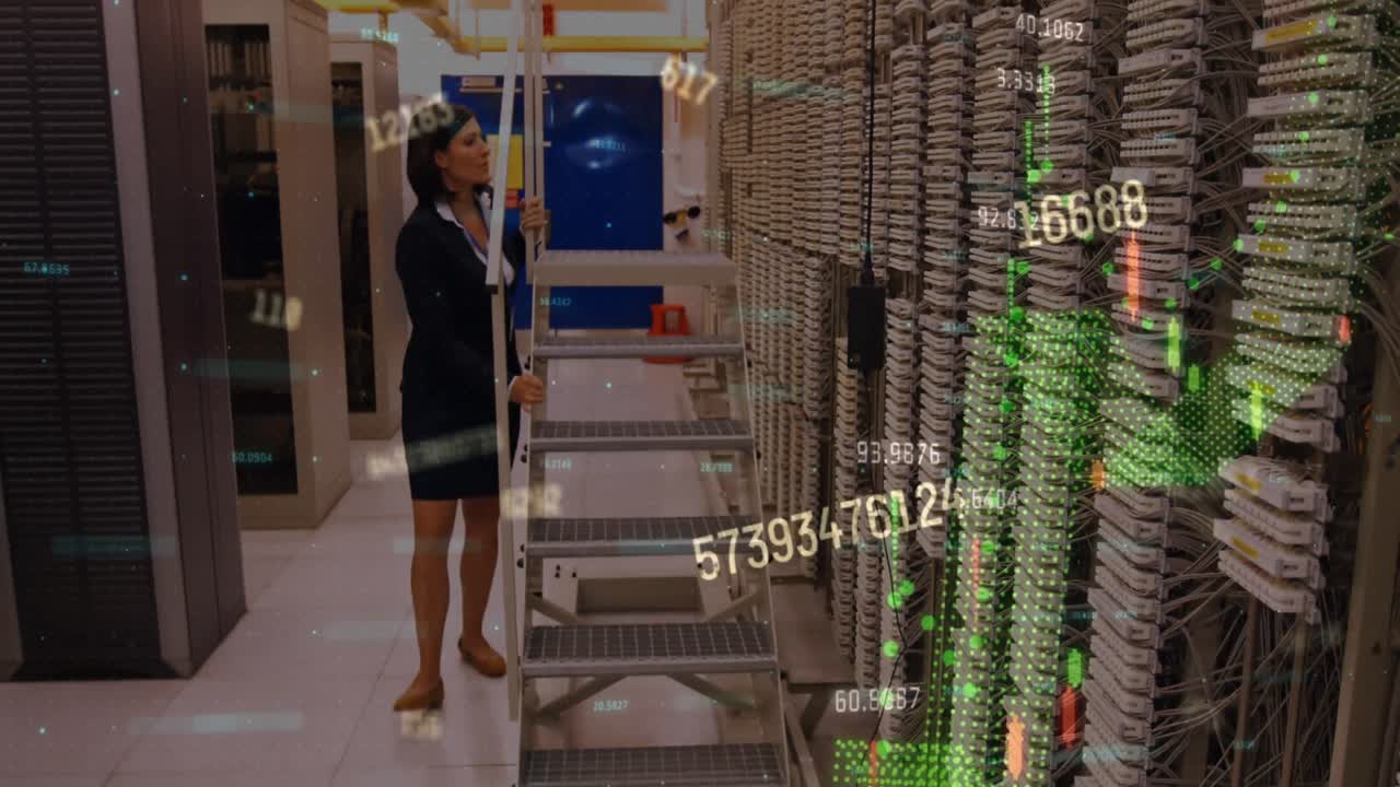 서버  ⁇ 에서 일하는 백인 여성 엔지니어에 대한 금융 데이터 처리