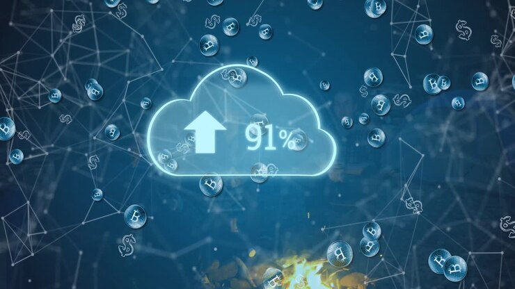 Animation of growing number and network of connections with bitcoin symbols over diverse people