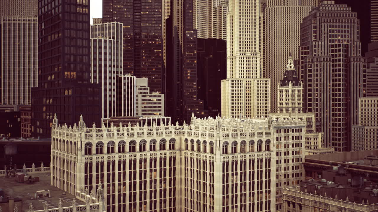 Cityscape view of towering skyscrapers revealing urban architecture beauty