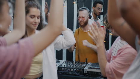 summer backyard party with dj