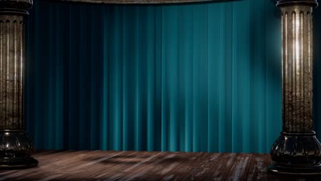 stage curtain with light and shadow