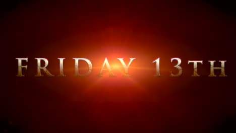 friday 13th with sun rays on red dark space