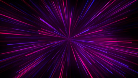 fondo cósmico abstracto. brillo de neón azul, estrellas, cosmos, luz infrarroja, velocidad de la luz, rayos brillantes de neón en movimiento. moviéndose a través de las estrellas. bucle sin costuras