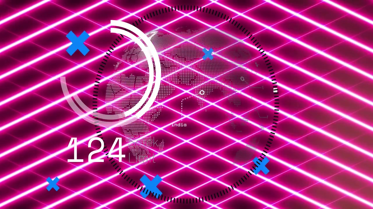 HUD appearing starts dotted globe turning, ring filling, count climbing to visualize network health