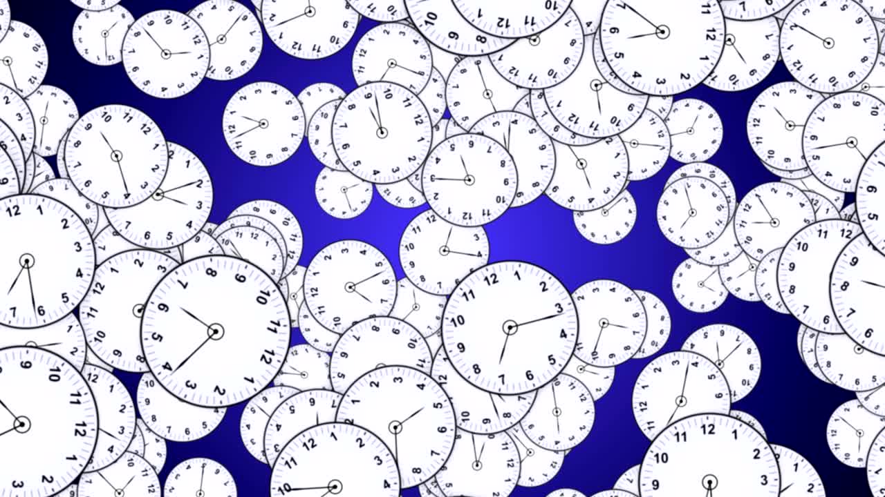 Falling Clocks Animation, Time Concept, Rendering, Background, with ...