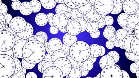 falling clocks animation, time concept, rendering, background, with alpha channel, loop