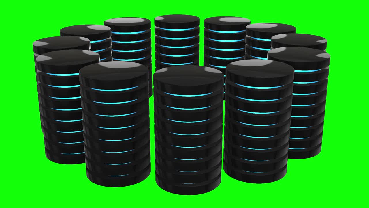 disco duro de servidor futurista y base de datos o célula de batería