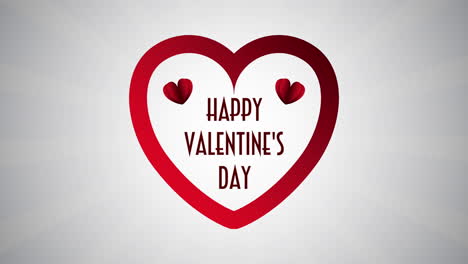 valentines day animated card with heart and lettering