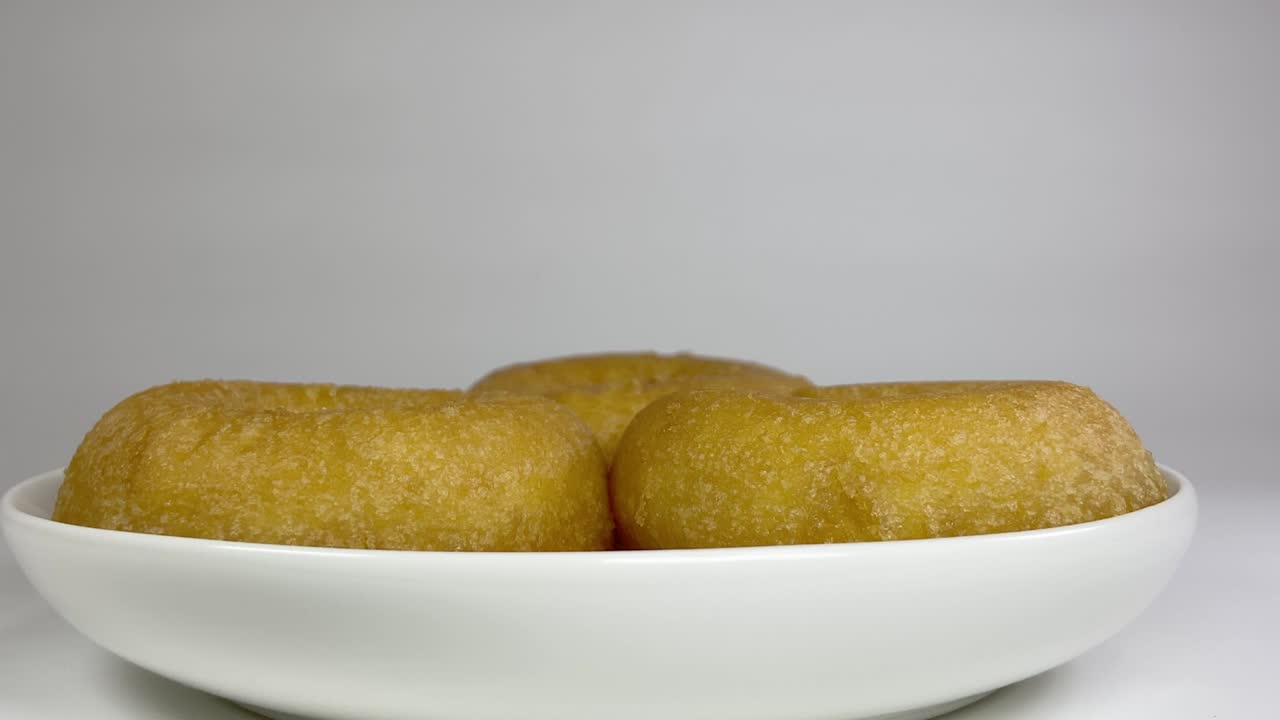 donut pequeño, video en primer plano