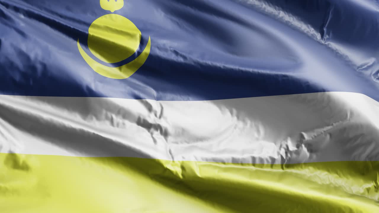 부리아티아 발은 바람의 순환에 천천히 흔들리고, 부리아티야 발이 부히는 바람에 부드럽게 흔들려, 완전히 가득 찬 배경, 20 초 순환.