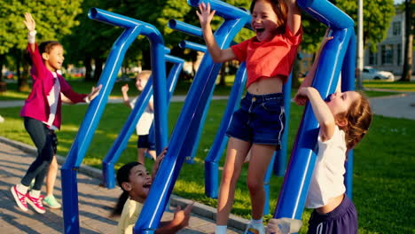 children playing on playground
