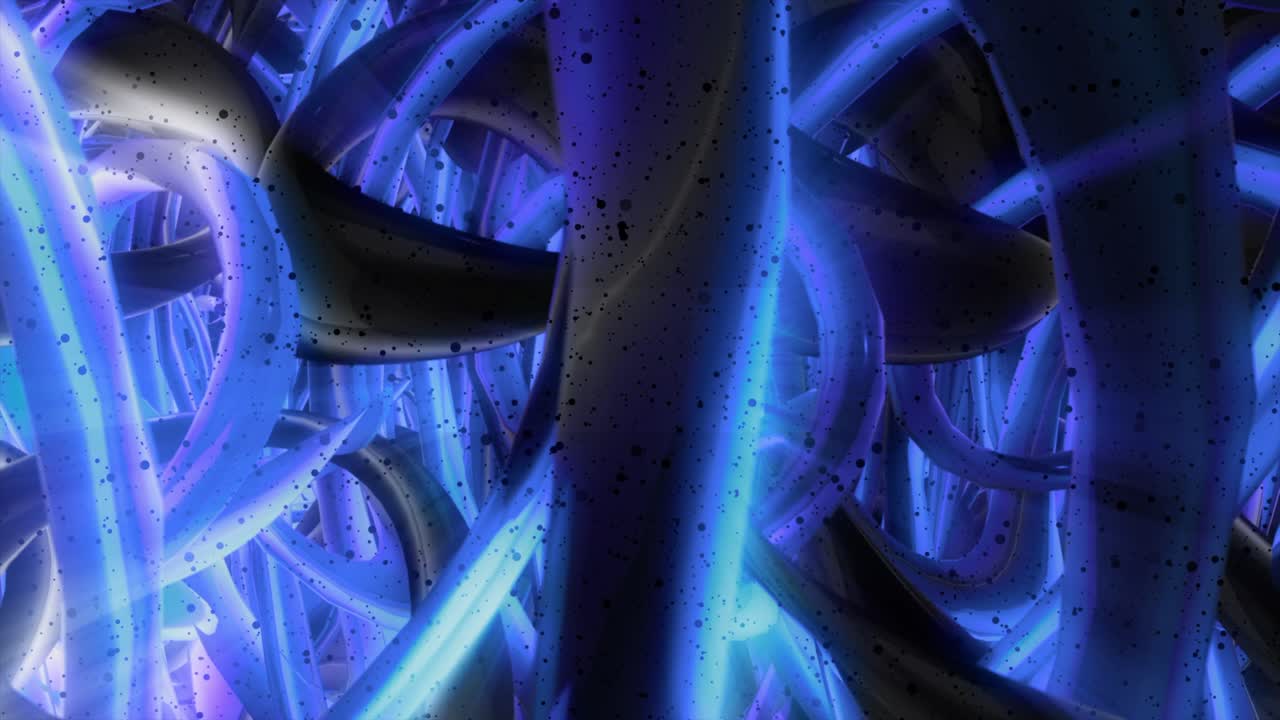 Abstract Blue and Black Glowing Lines