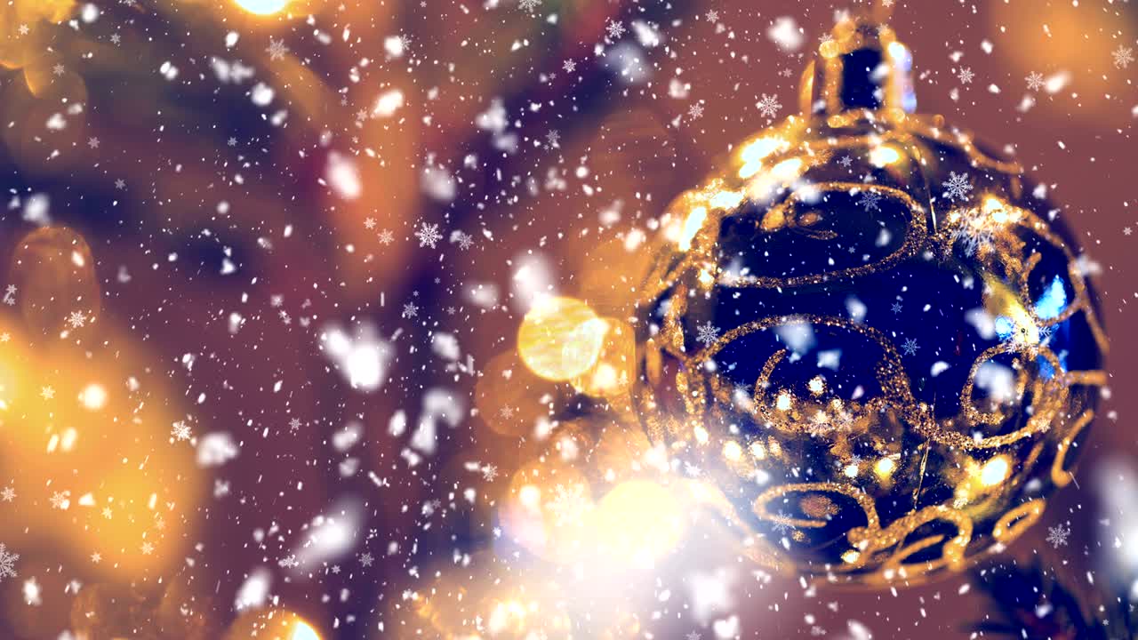 fondo de bucle sin costuras de navidad con copos de nieve
