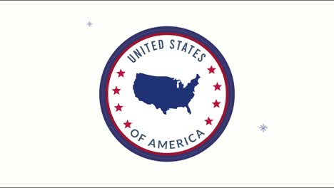 united states of america seal with map animation