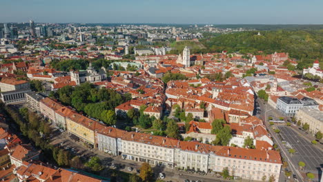 aerial hyperlapse of vilnius old town, lithuania, baltic states