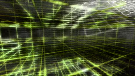 computer generated animated moving motion background showing city landscape grids skylines