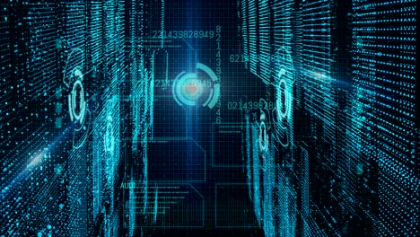 digital matrix particles grid, technology abstract background modern design