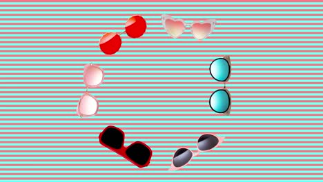 stop motion fashion design art. stylish accessories sunglasses. the choice concept