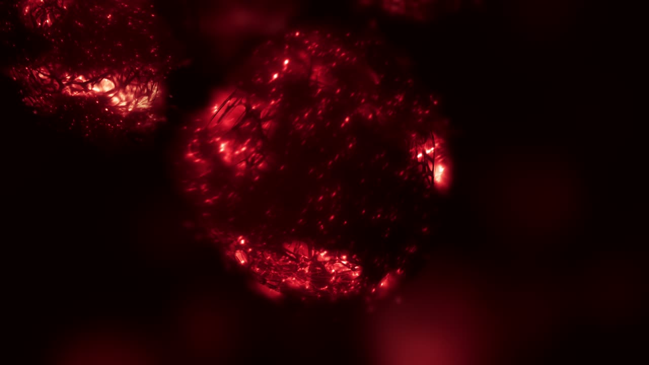 추상적 인 은 첨단 하이테크 융합 방사능 에너지 핵과 인공 지능 루프