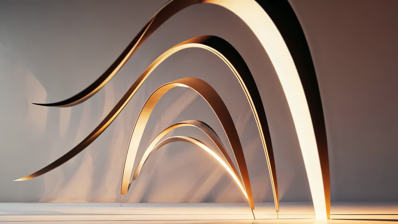 Abstract Arches with Golden Light