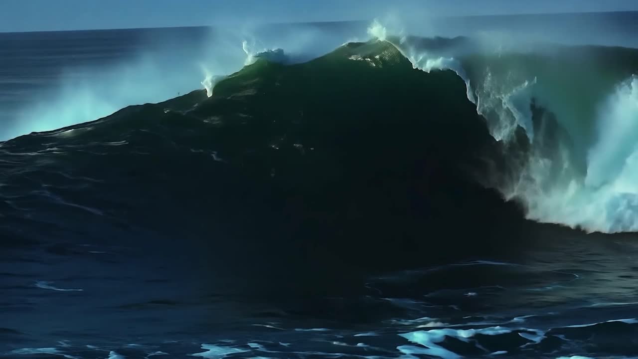 las poderosas olas del océano