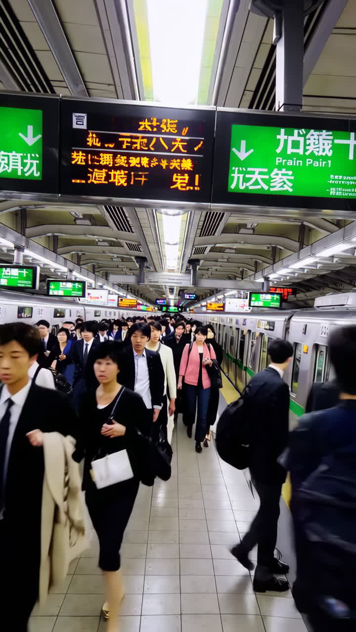 Busy Subway Station in Japan