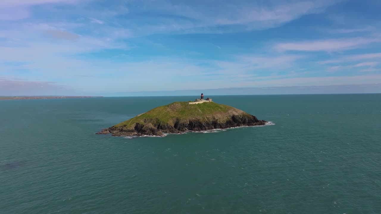 4K Aerial footage capturing the dramatic Ballycotton Lighthouse off the coast of East Cork - Ireland_05